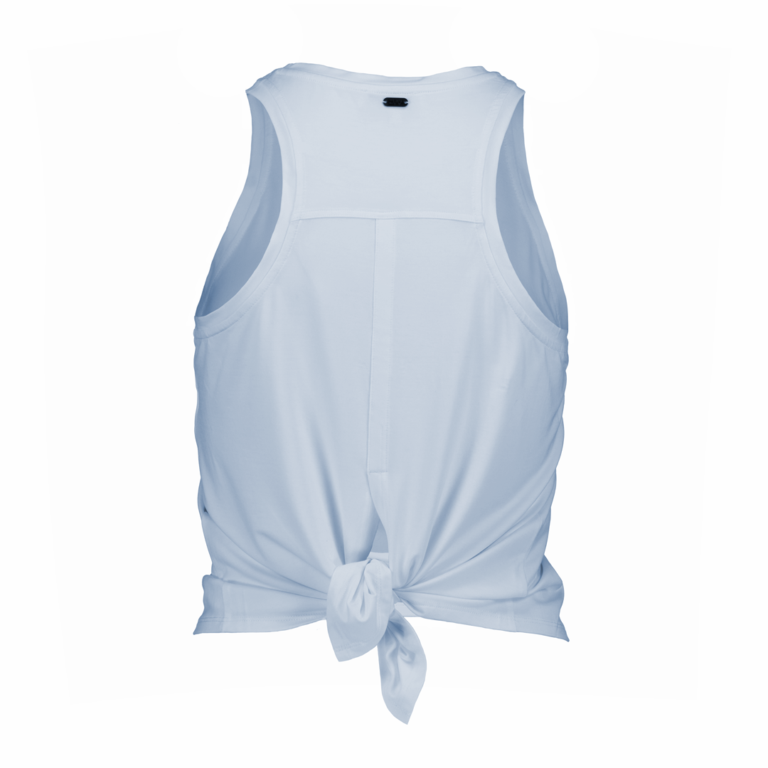 Tie Back Tank - Arctic Blue