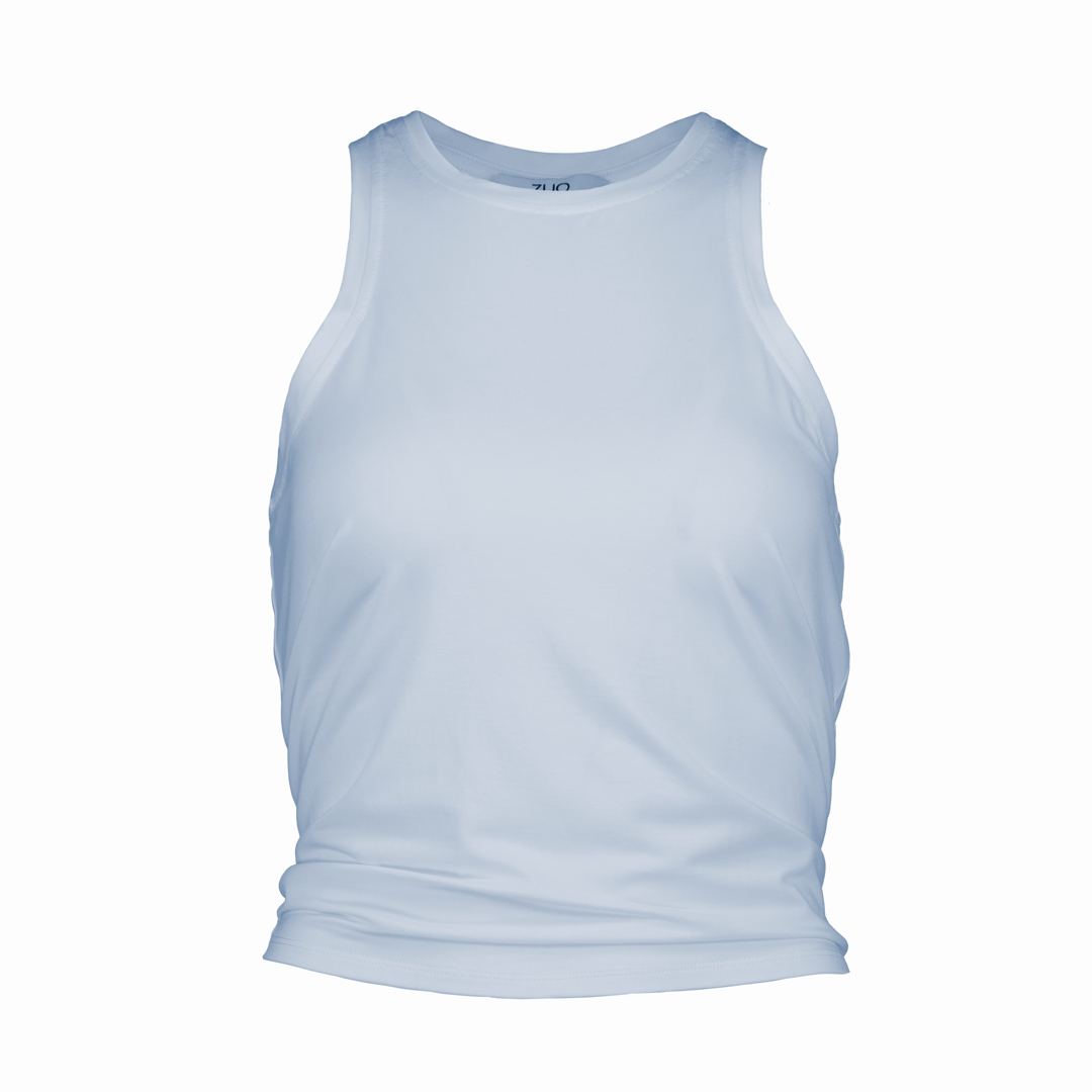 Tie Back Tank - Arctic Blue