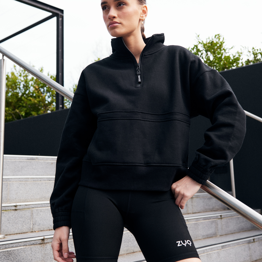 Half zip cheap sweatshirt black