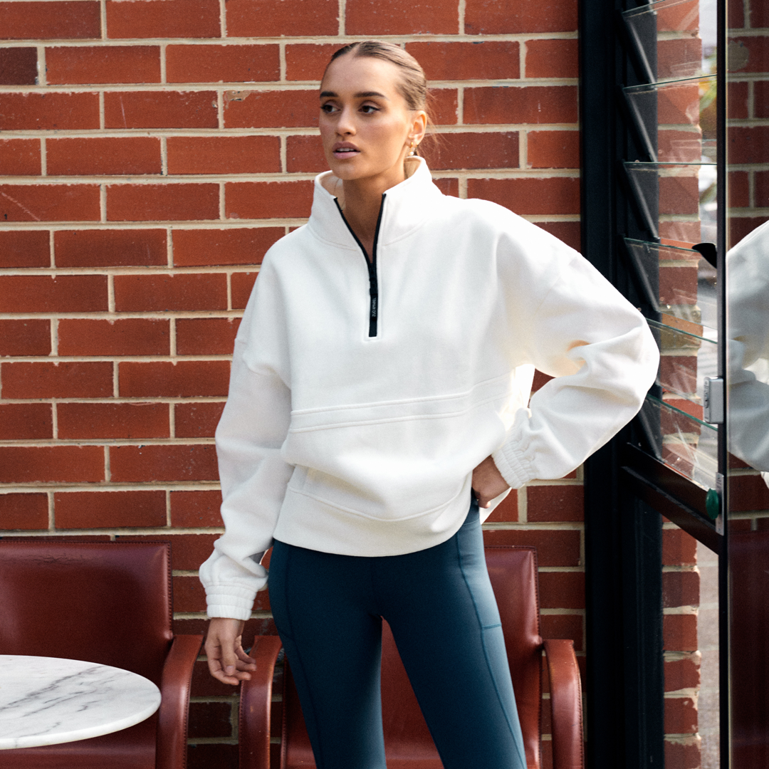 1/4 Zip Sweatshirt - Coconut Milk